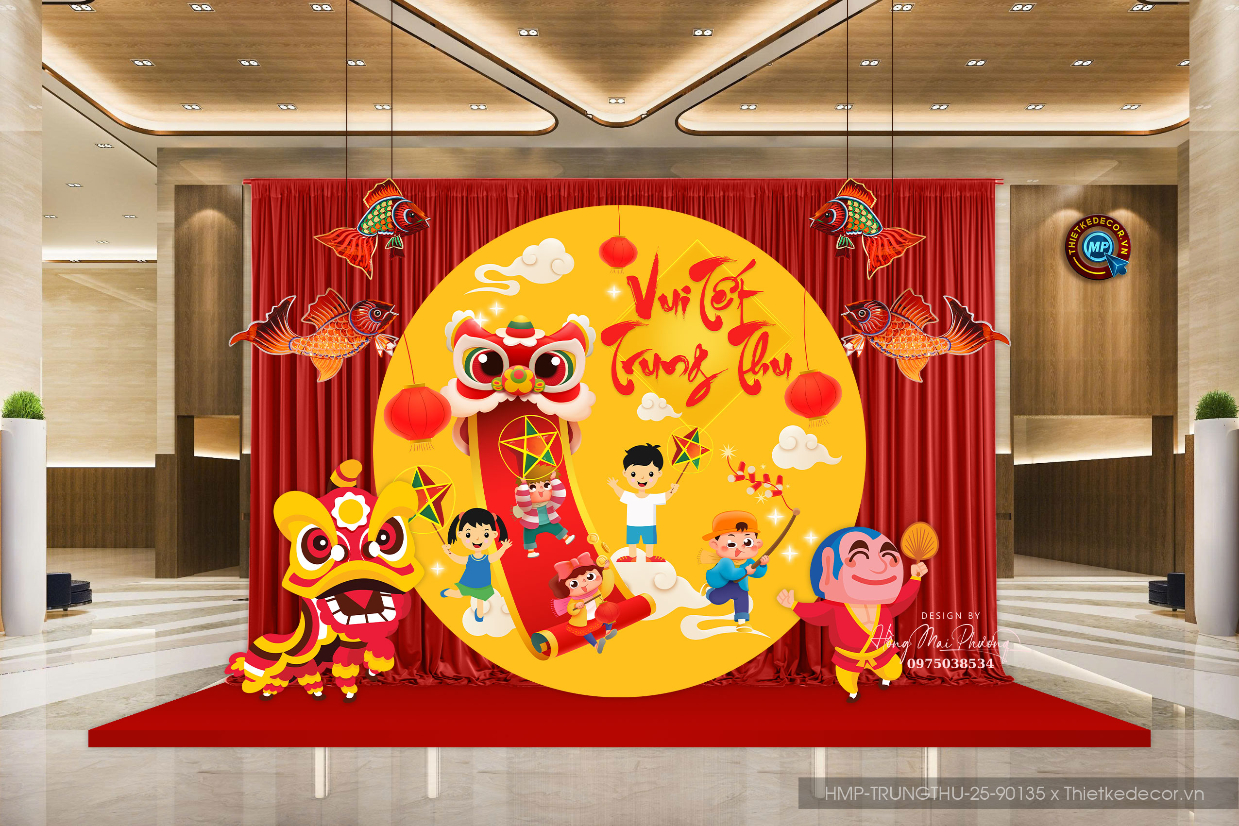 Vui tết trung thu. Backdrop tone vàng 250x250 vui nhộn